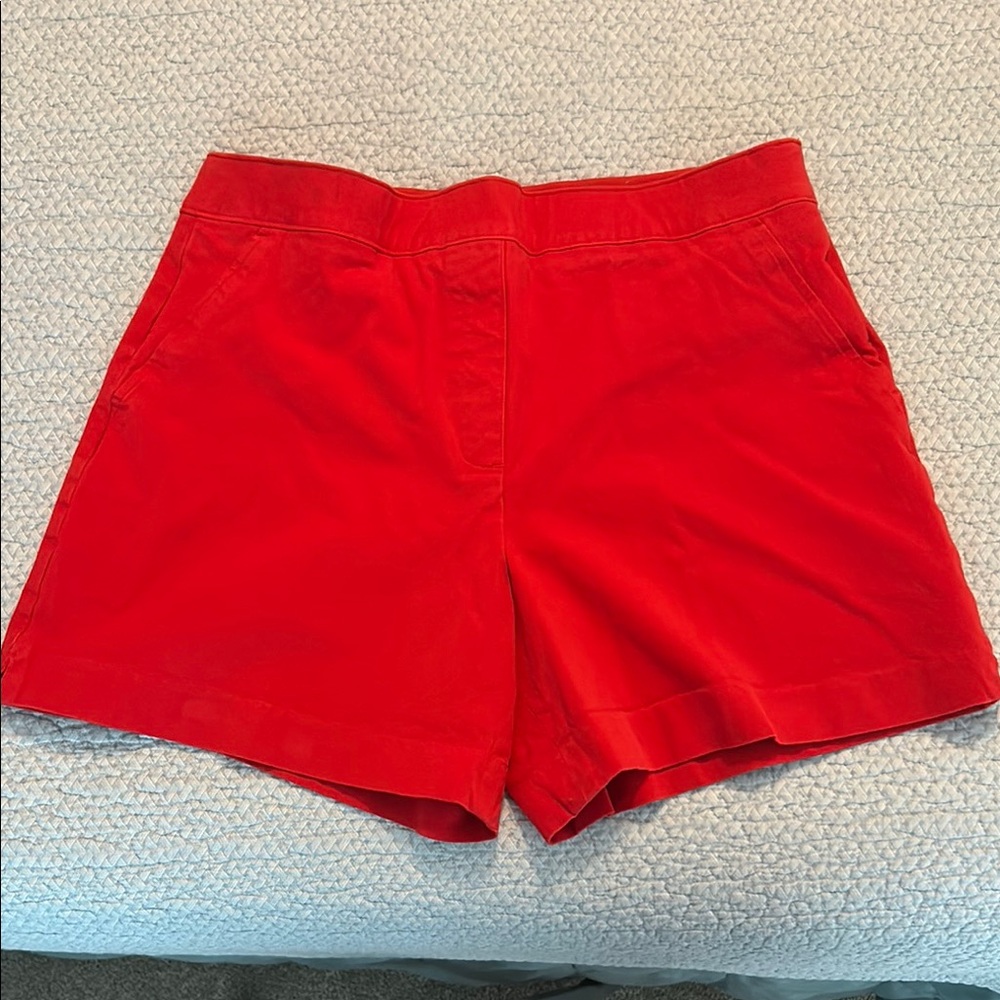 SPANX Red High-Waisted Bermuda Shorts Tailored Fit